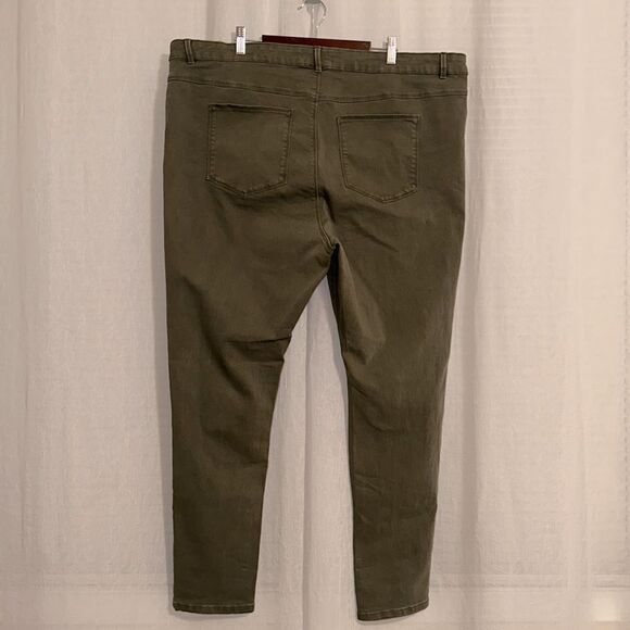 Breakers 24 Camo Olive Moth Army Green Stretch Denim Jeans - Picture 2 of 13